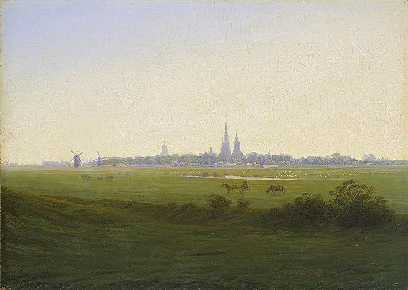 Caspar David Friedrich Wiesen bei Greifswald Sweden oil painting art